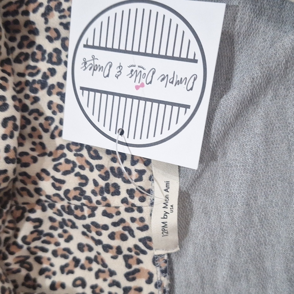 NWT 12PM by Mon Ami Animal Print & Gray Hoodie sz M - Picture 6 of 9